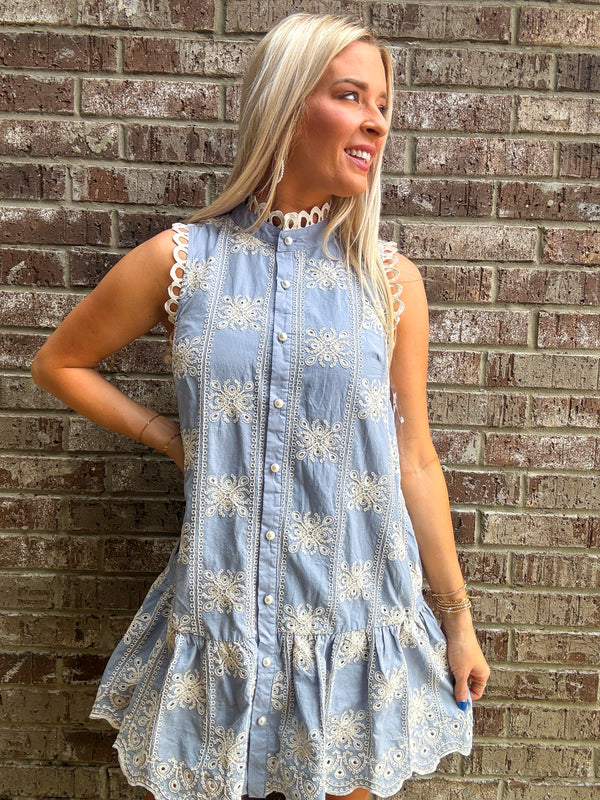 Denim and Lace Dress