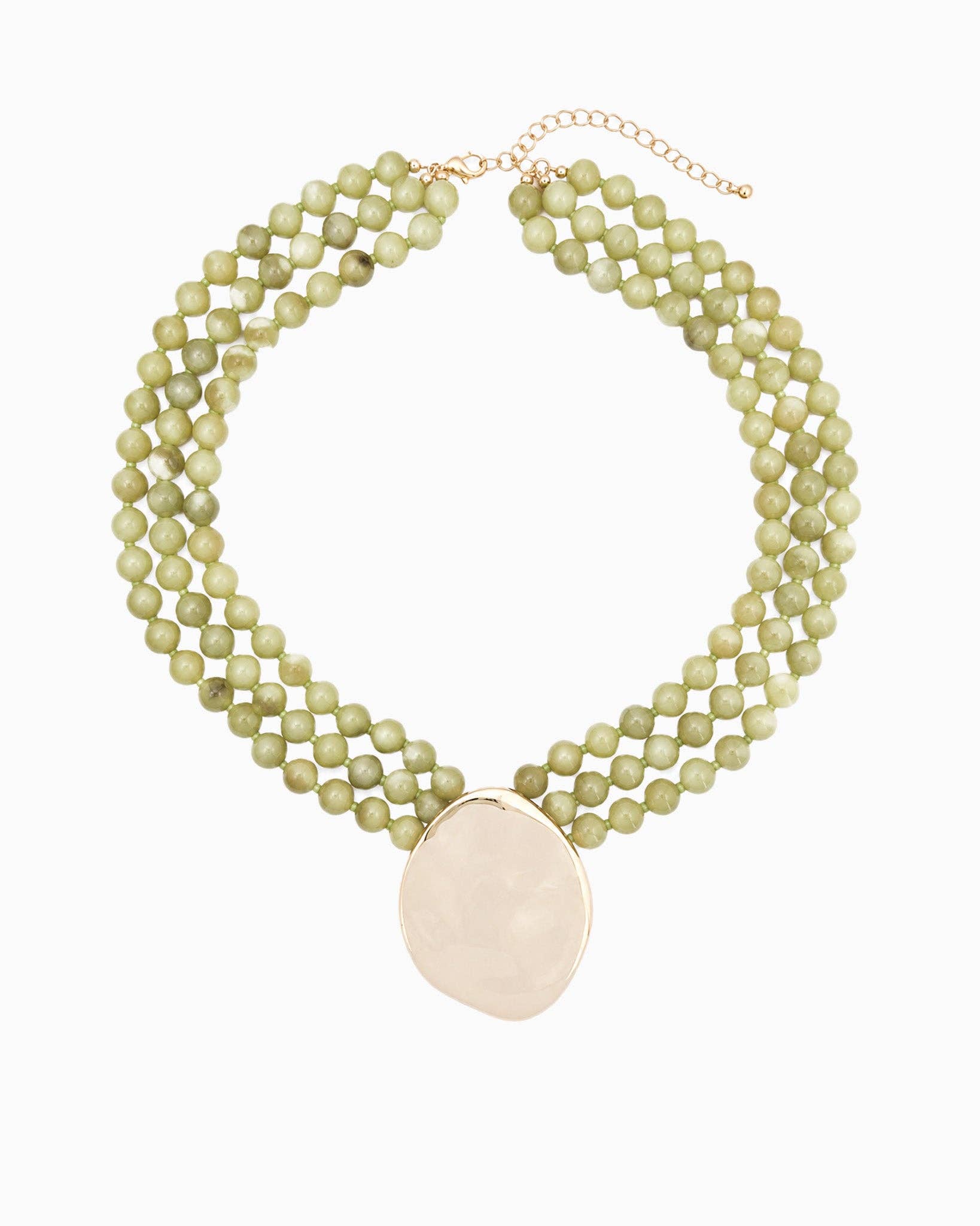 Marbled Bead Layered Statement Necklace