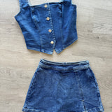 Denim Vest Top - Dark Denim