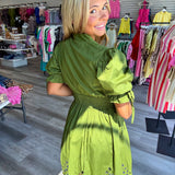 See You Smile Zip Dress Olive