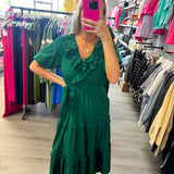 Feeling So Sweet Ruffle Tiered Bow Midi Dress