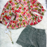 Sunny Drive Sage Denim Lightweight Shorts