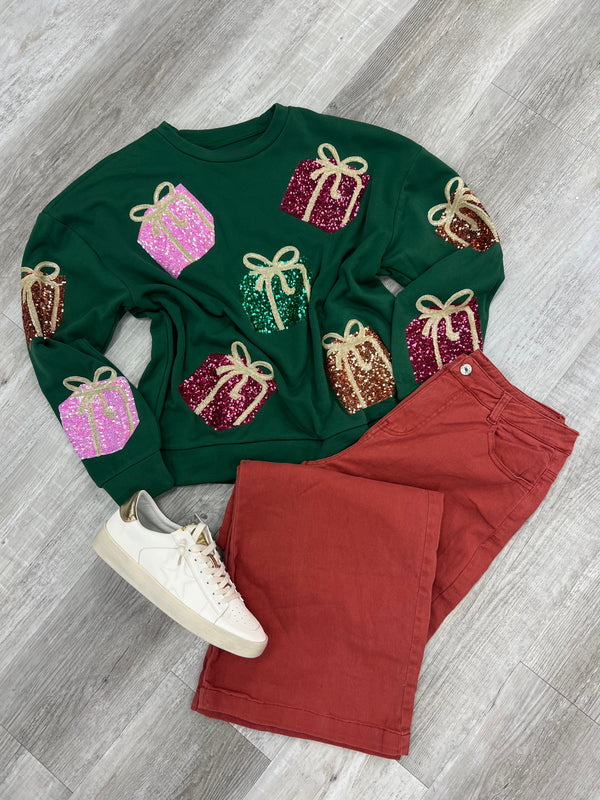 I'm the Present Sequin Top