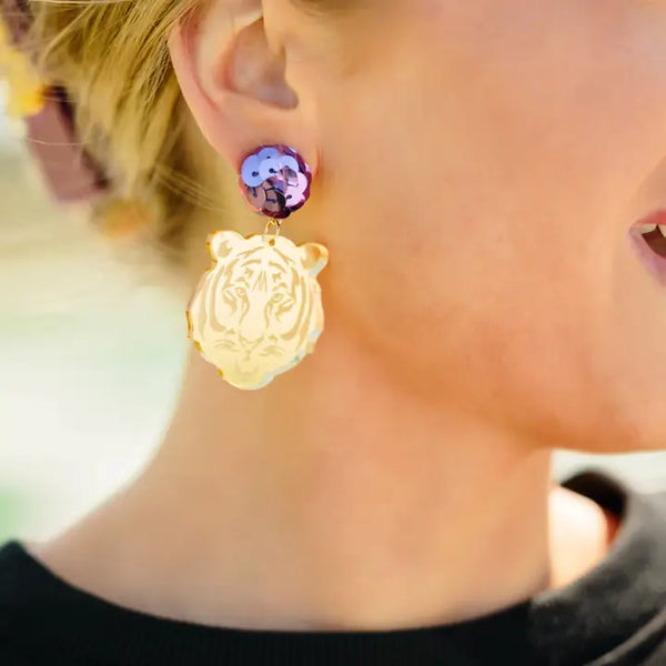 Sequin Tigers Earrings