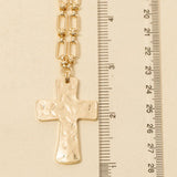 Hammered Cross Pendant Necklace
