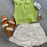 Linen Ruffle Shorts