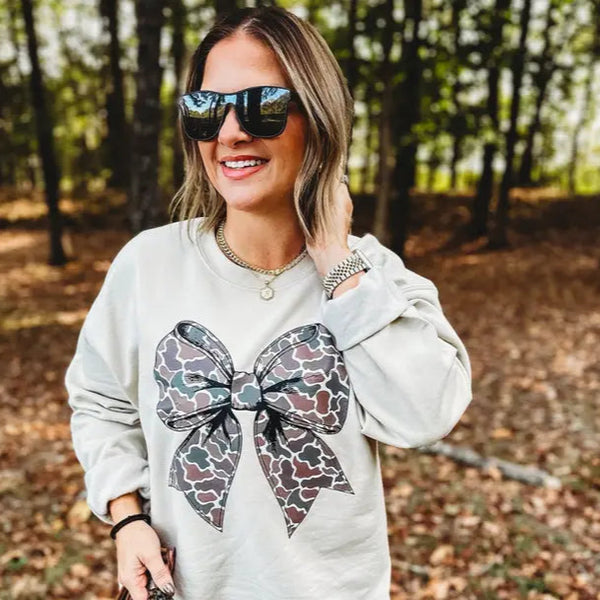 Camo Bow Sweatshirt