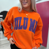 Orange and Purple Lulu Mac Embroidery Sweatshirt