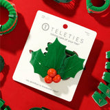 Glitter Holly Leaves | Flat Hair Clip
