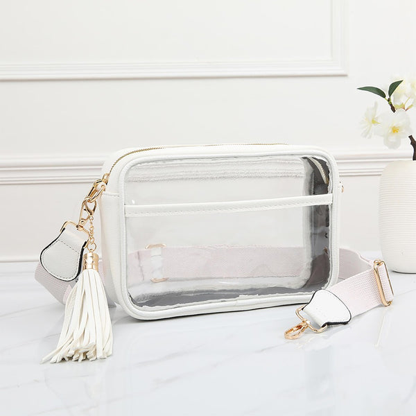 Clear Crossbody Purse with Tassel