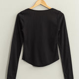 Ribbed Button Down Top