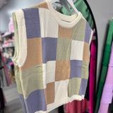 Check It Out Checkered Sweater | Blue Mix
