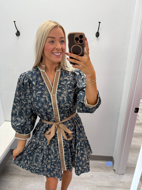 Midnight and Brown Dress | Regular and Plus