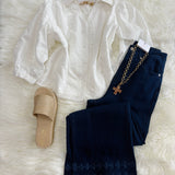 Pearl Petal Button Top