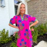 Bold Blossom Mini Dress