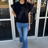 I'm The Present Ribbon Bow Top Black