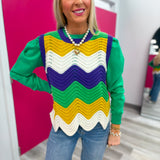 Parade Wave | Mardi Gras Wavy Sweater