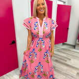 Bloom & Breeze Midi Dress | Pink