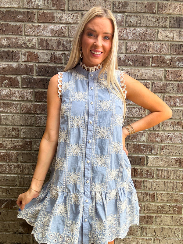 Denim and Lace Dress