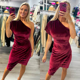 Wine Kisses Velvet Dress