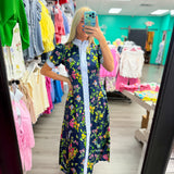 Navy Blossom Dress