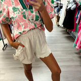Linen Ruffle Shorts