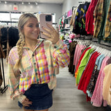 Colorburst  Distressed Flannel Top