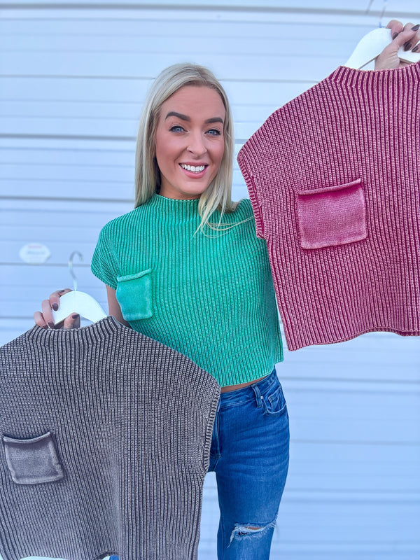 BLACK FRIDAY: Acid Wash Pocket Sweater