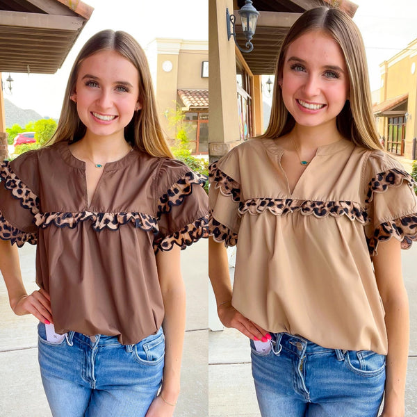 Everything I Love Leopard Detail Top