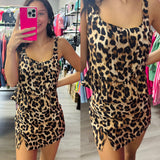 Leopard Ruffle Sleeveless Top