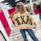Leopard Print Texas Patchwork Overlock Stitch Top