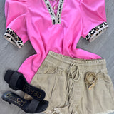 Take My Heart Fray Denim Shorts