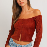Rust Off The Shoulder Top