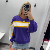 Gameday Theme French Terry Color Block Top