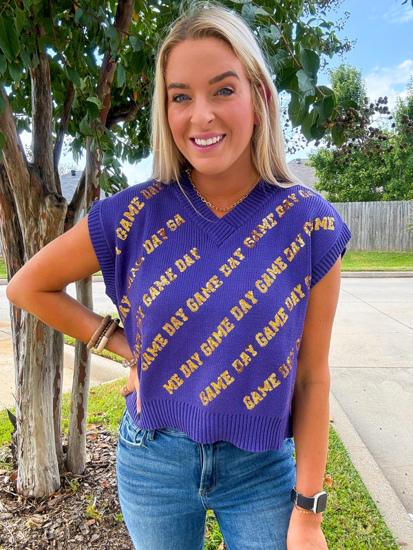 Gameday Sequin Sweater Vest