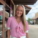 Count My Blessings Spring Stripe Bow Sweater