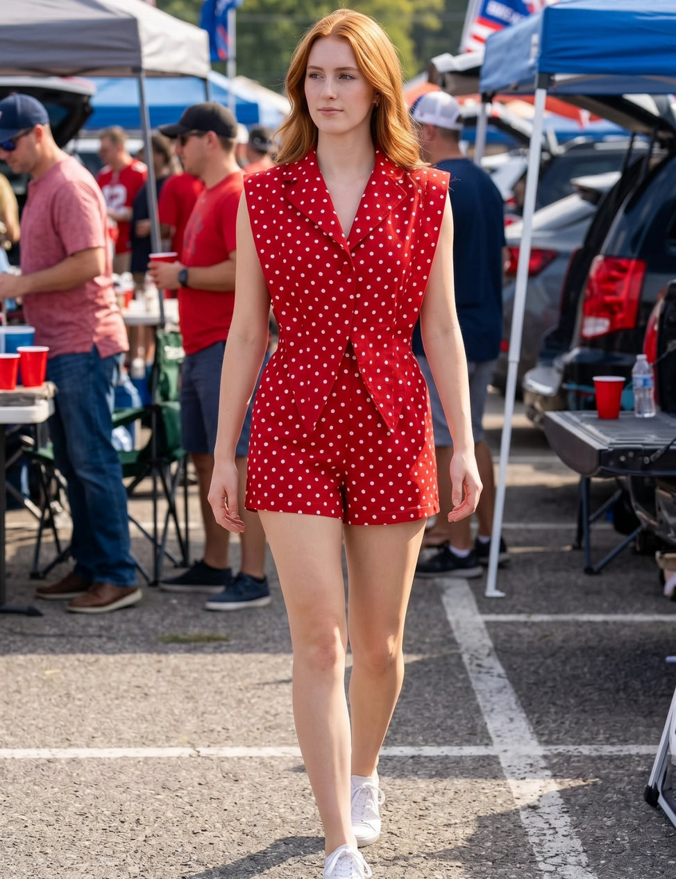 Game Plan Polka Dot Romper