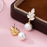 Glass Crystal Cluster & Teardrop Pearl Earrings | 80E61999