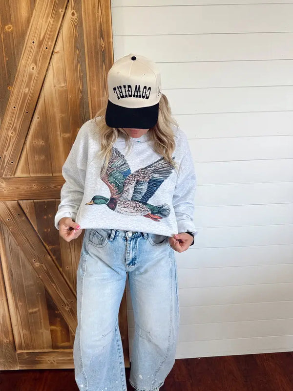 Faux Bedazzled Duck Sweatshirt