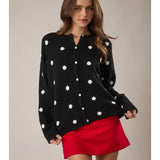 Classic Charm Polka Dot Cardigan | Black and White