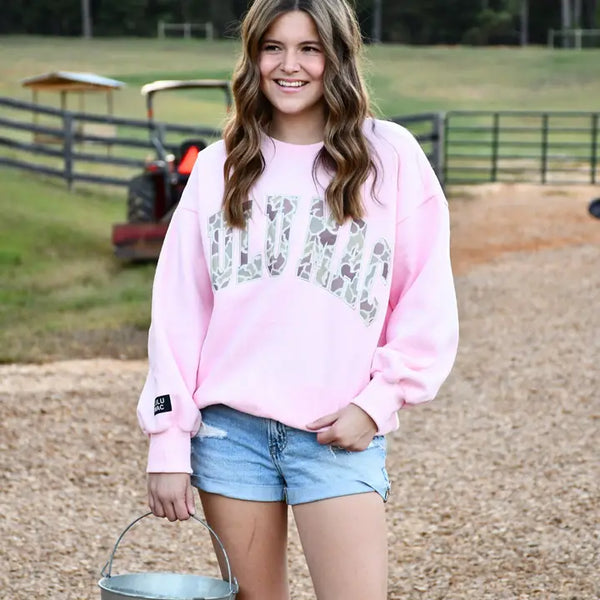 Light Pink and Camo Sweatshirt | LULU MAC