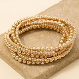Mixed Mini Metallic Beaded Bracelet 7 Set