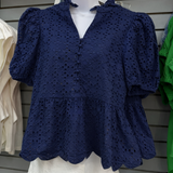 All Eyes on You Eyelet Top
