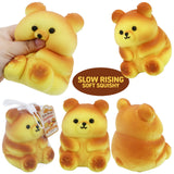 4 Inch Golden Bear Bread Slow Rising PU Foam Squishy