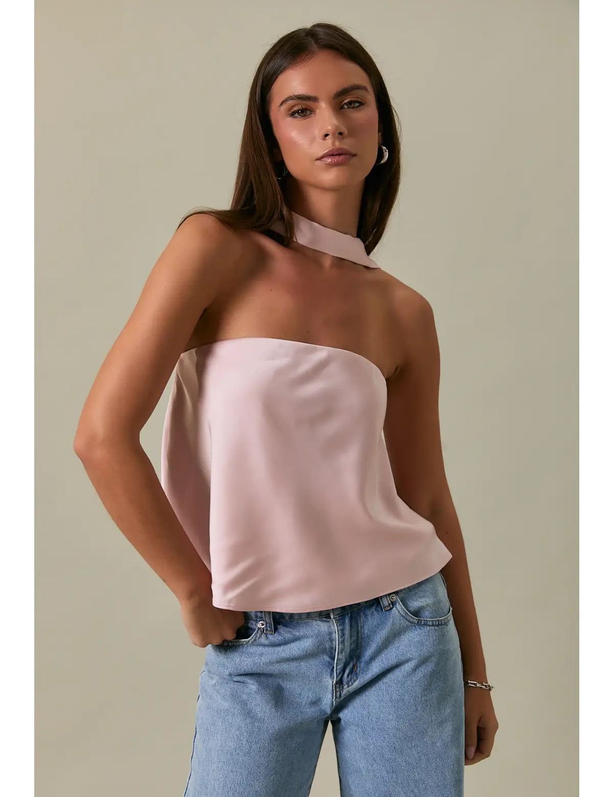 Satin Sky Halter Top