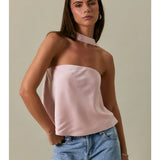 Satin Sky Halter Top