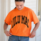 LULU MAC Polka Dot Adult Orange Comfort Colors Tee