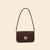 Knotted Ring Accent Leather Hand Bag