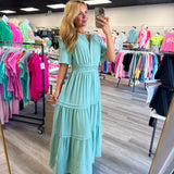 Graceful Days Tiered Midi Dress