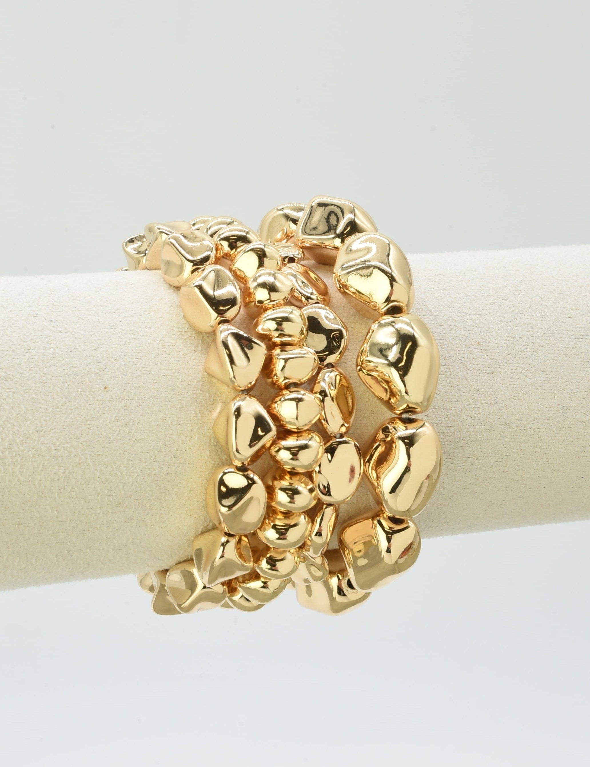 4 Piece Organic Shape CCB Stretch Bracelet Set